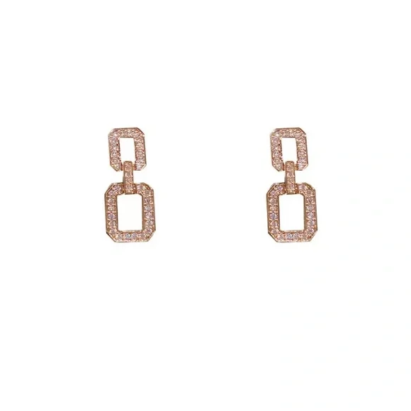 New diamond 18k gold plated new earrings - Picture 5 of 5